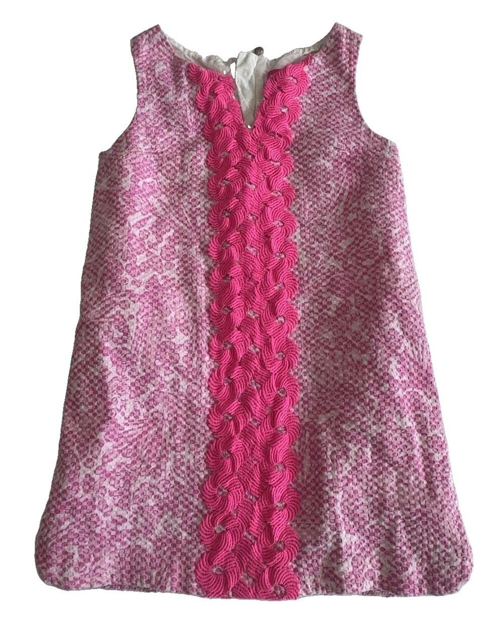 Lilly Pulitzer Target Girls Shift Dress See Ya Later Pink Tropical Palm Beach XS